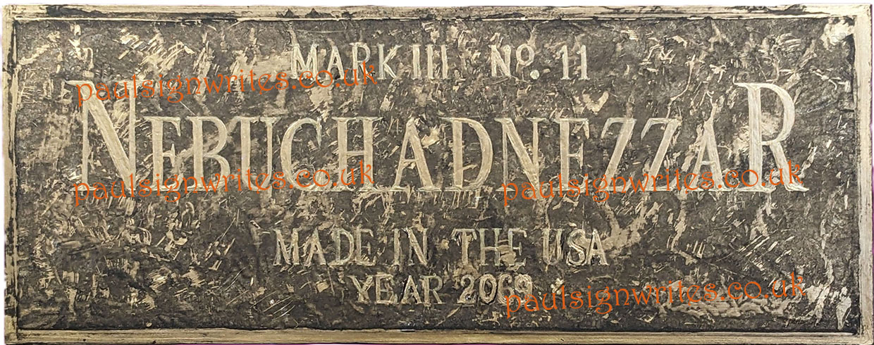 Nebuchadnezzar Plague Nameplate